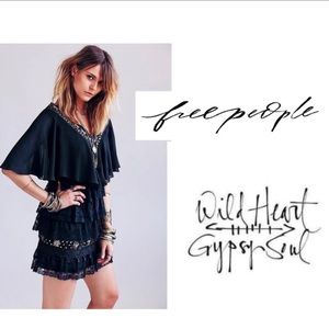 Free People RARE Caplet Tiered Mini Dress